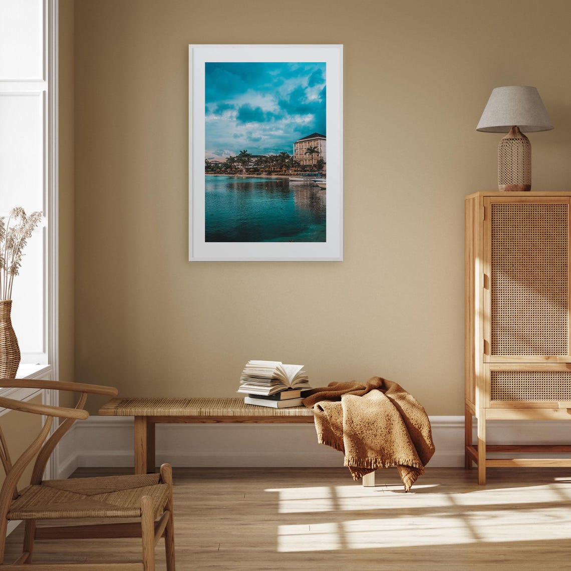 Montego Bay Resort Beach Palm Trees Turquoise Bay Jamaica Poster - Image 3