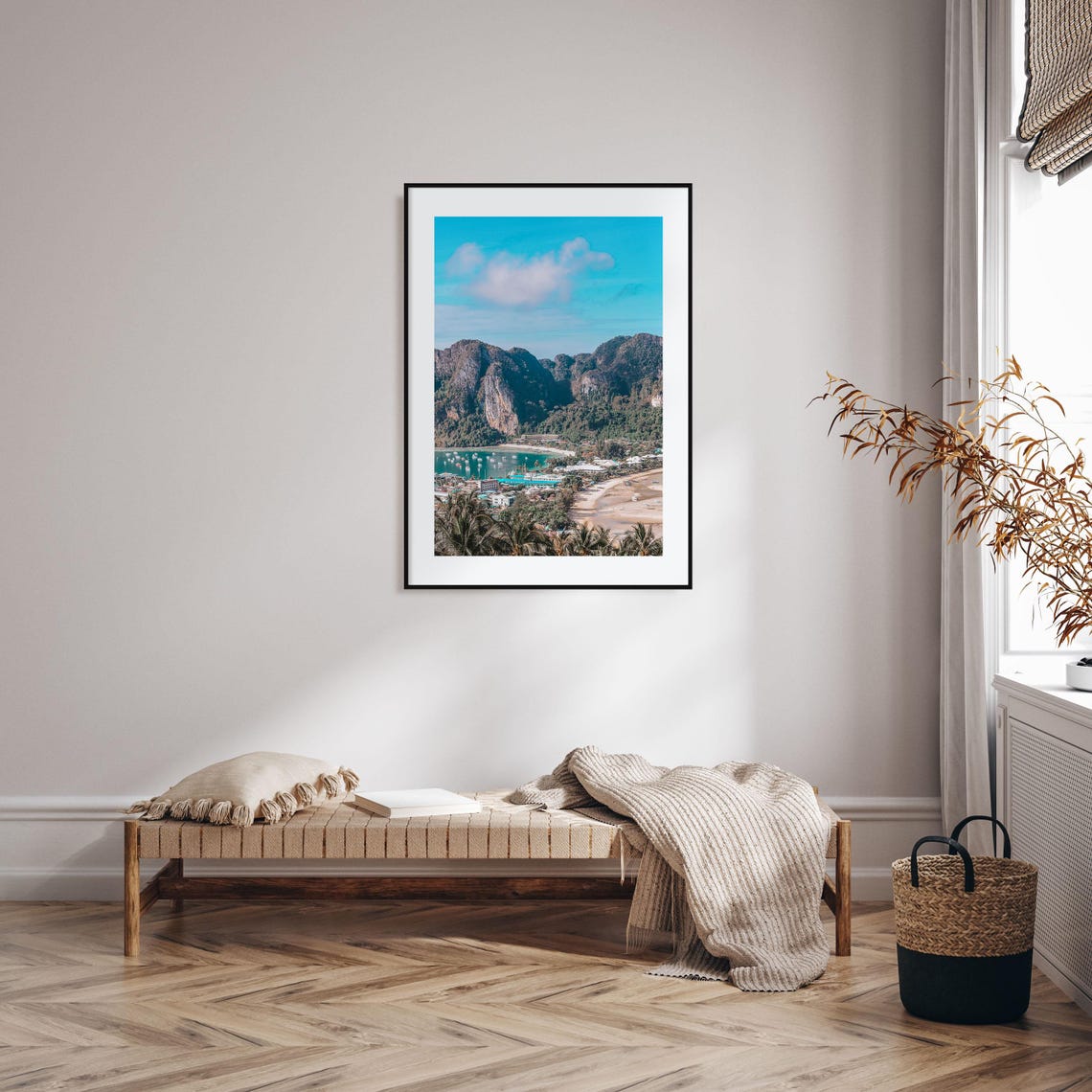 Thailand Tropical Bay Viewpoint Palm Beach Limestone Cliffs Print - Image 2