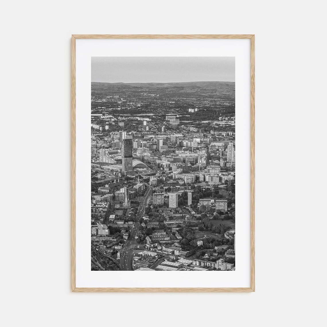 Manchester England Black And White Travel Poster