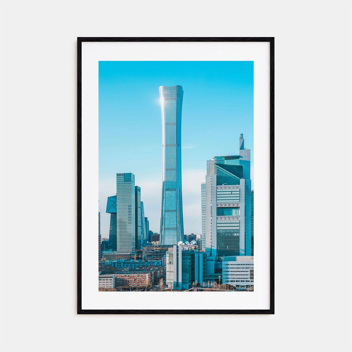 Beijing Modern Glass Skyscrapers Towering Over City Photo Poster