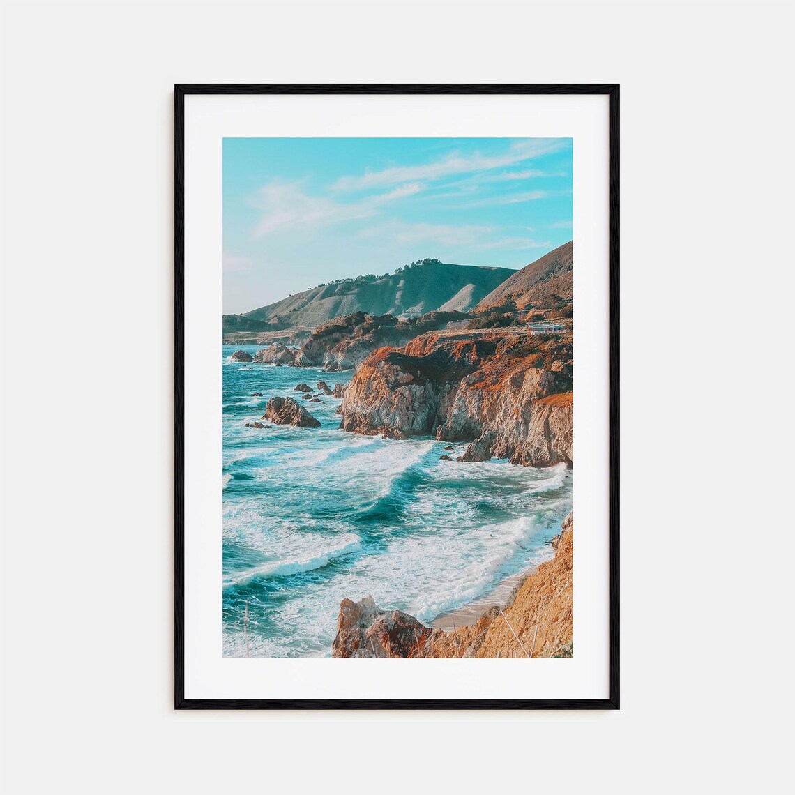 Big Sur California Colorful Photo Poster Rugged Coastline Ocean Waves