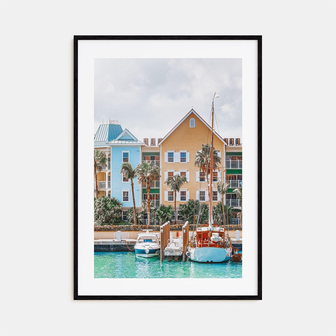 The Bahamas Colorful Marina Boats Turquoise Water Photo Poster