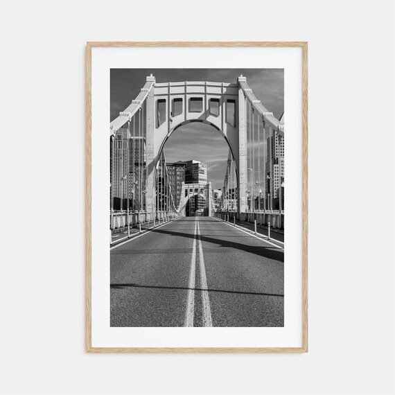 Pittsburgh Black And White Travel Map Poster