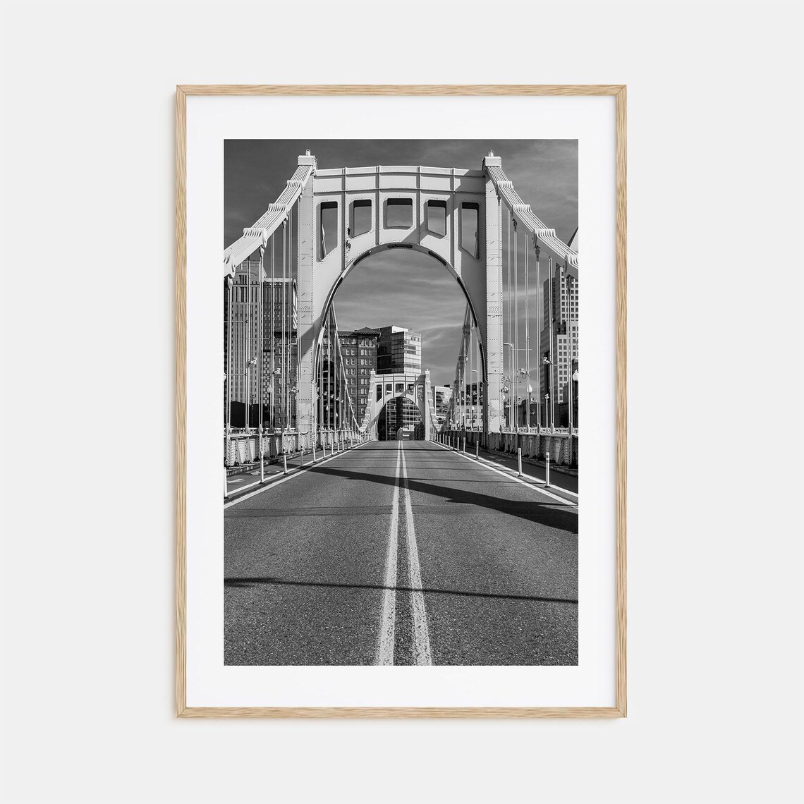 Pittsburgh Black And White Travel Map Poster