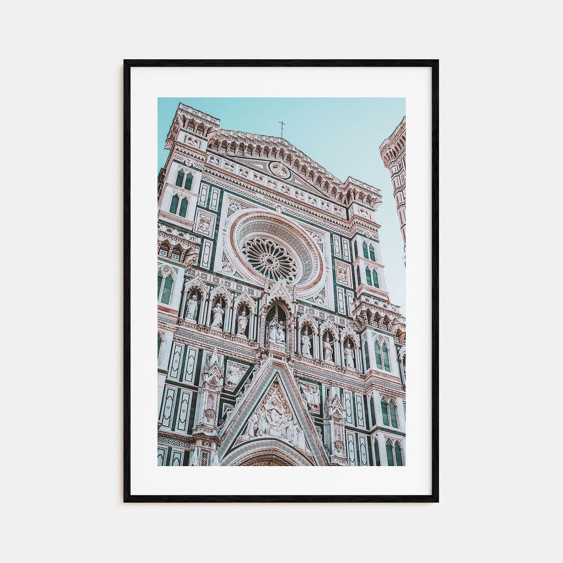 Florence Italy Cathedral Marble Facade Rose Window Detail Poster