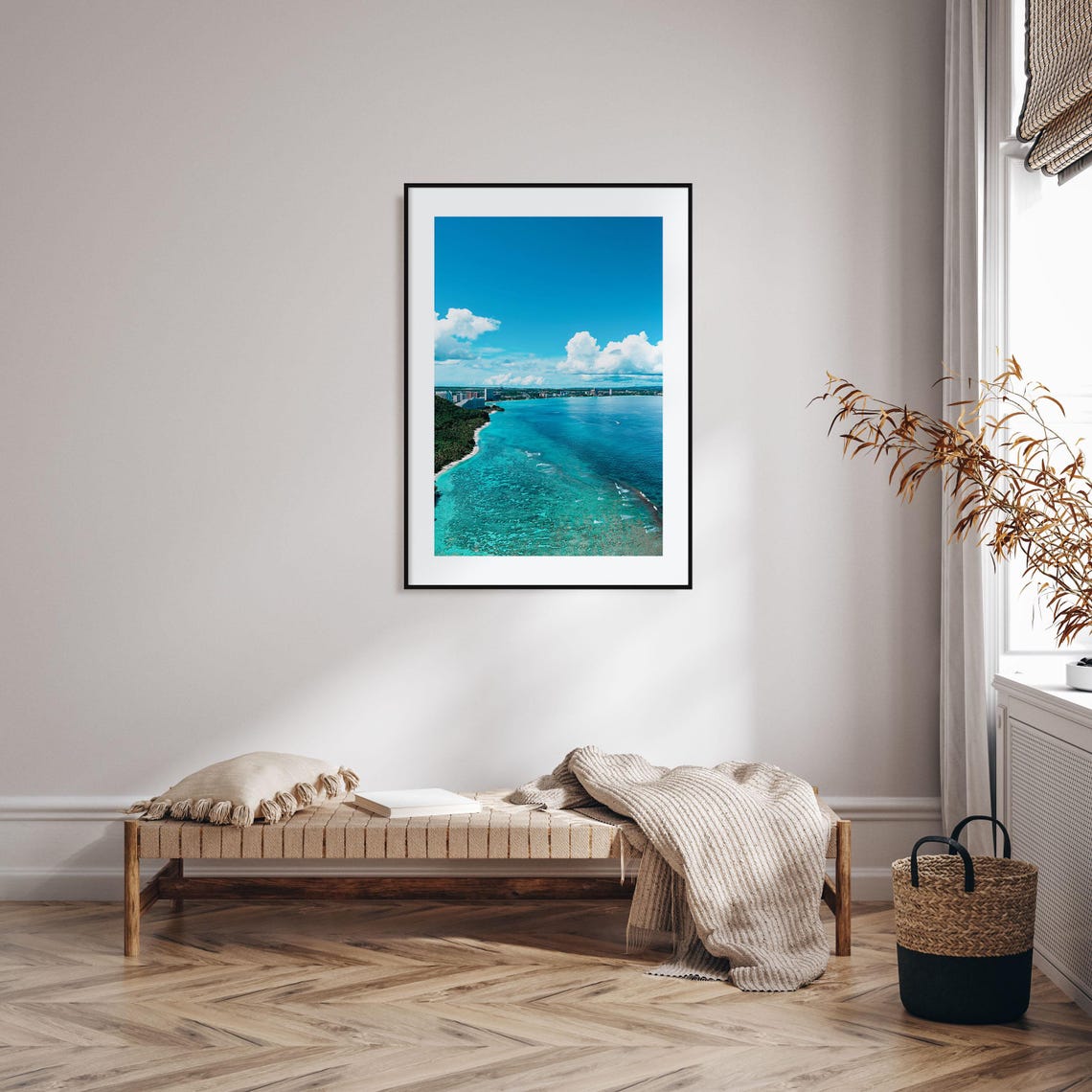 Tropical Island Coastline Aerial Turquoise Reef Photo Poster - Image 2