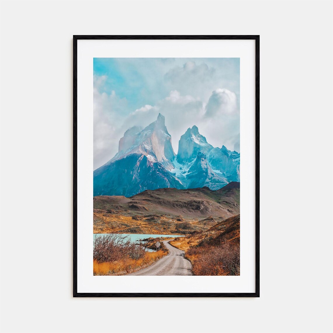 Torres Del Paine Colorful Travel Poster, Map Art