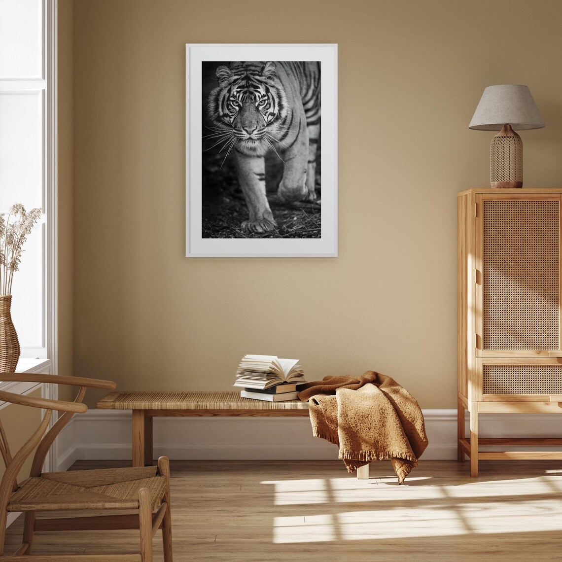 Tiger Walking Toward Camera Intense Stare Wildlife Photo Poster - Image 3