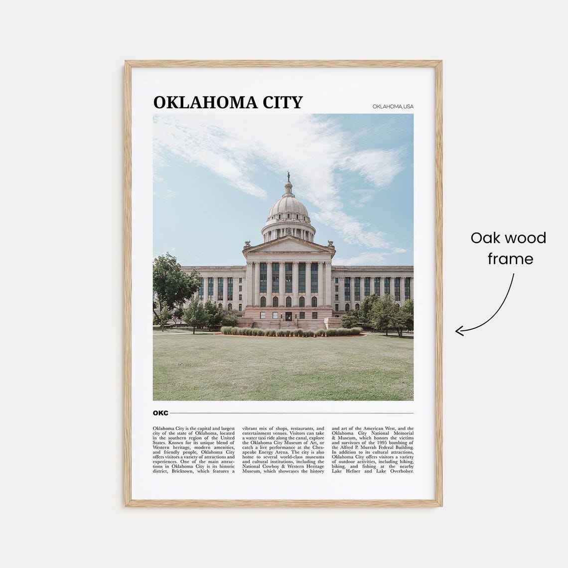 Oklahoma City USA State Capitol Dome Classic Architecture Photo Poster - Image 3