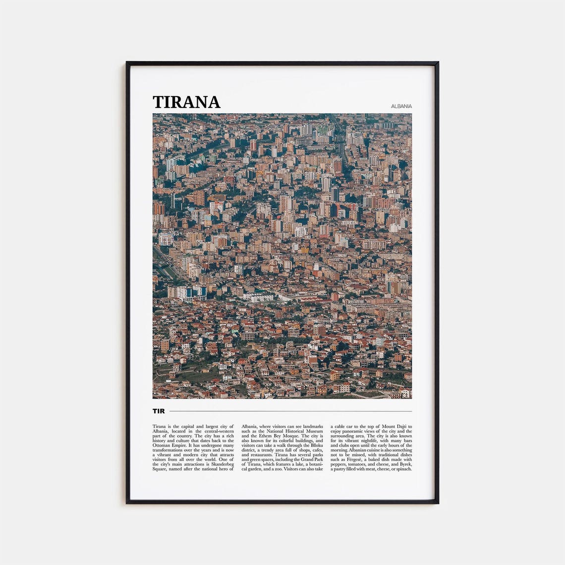 Tirana Travel Poster Tirana Wall Art Tirana Poster Print Tirana Photo Tirana Decor Albania