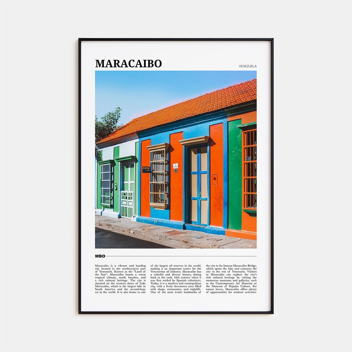 Maracaibo Travel Poster, Venezuela Wall Art Print