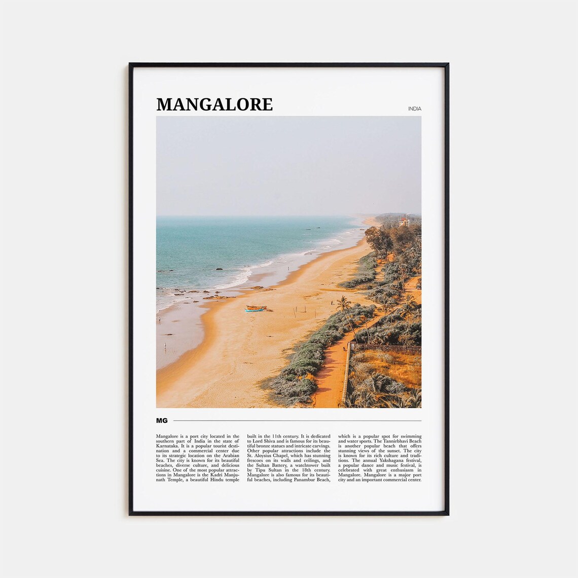 Mangalore Travel Poster, India Wall Art Print