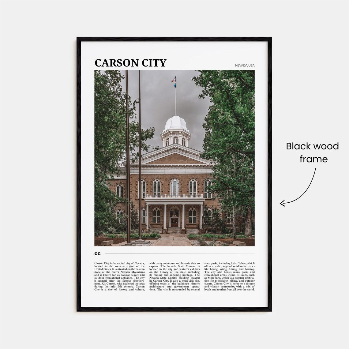 Carson City Nevada State Capitol Building Historic Photo Travel Poster - Image 2