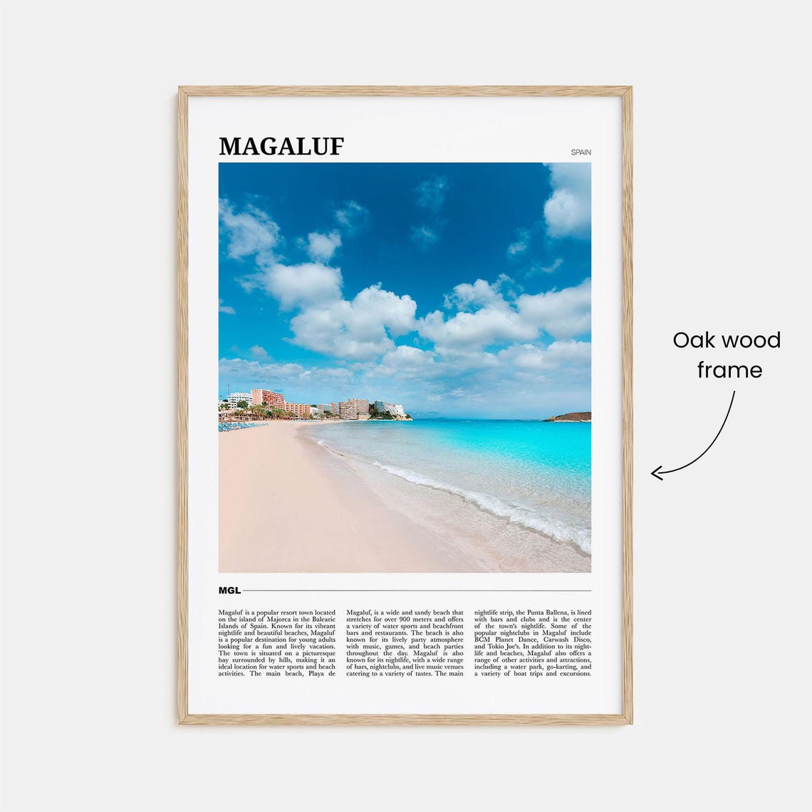 Magaluf Spain Turquoise Beach Bay Resort Coastline Travel Poster - Image 3