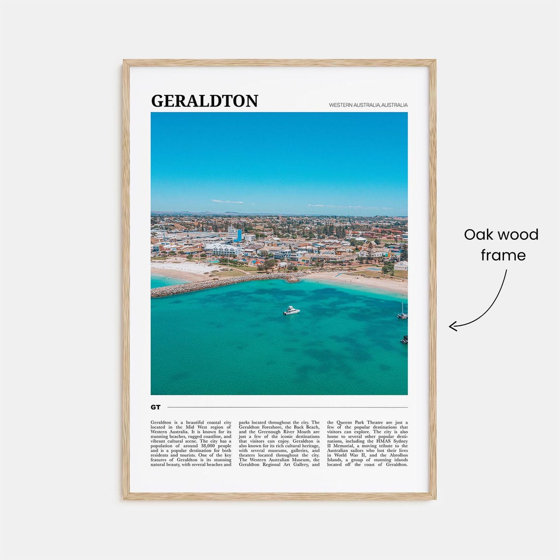 Geraldton Western Australia Turquoise Coastal Beach Aerial Poster - Image 3