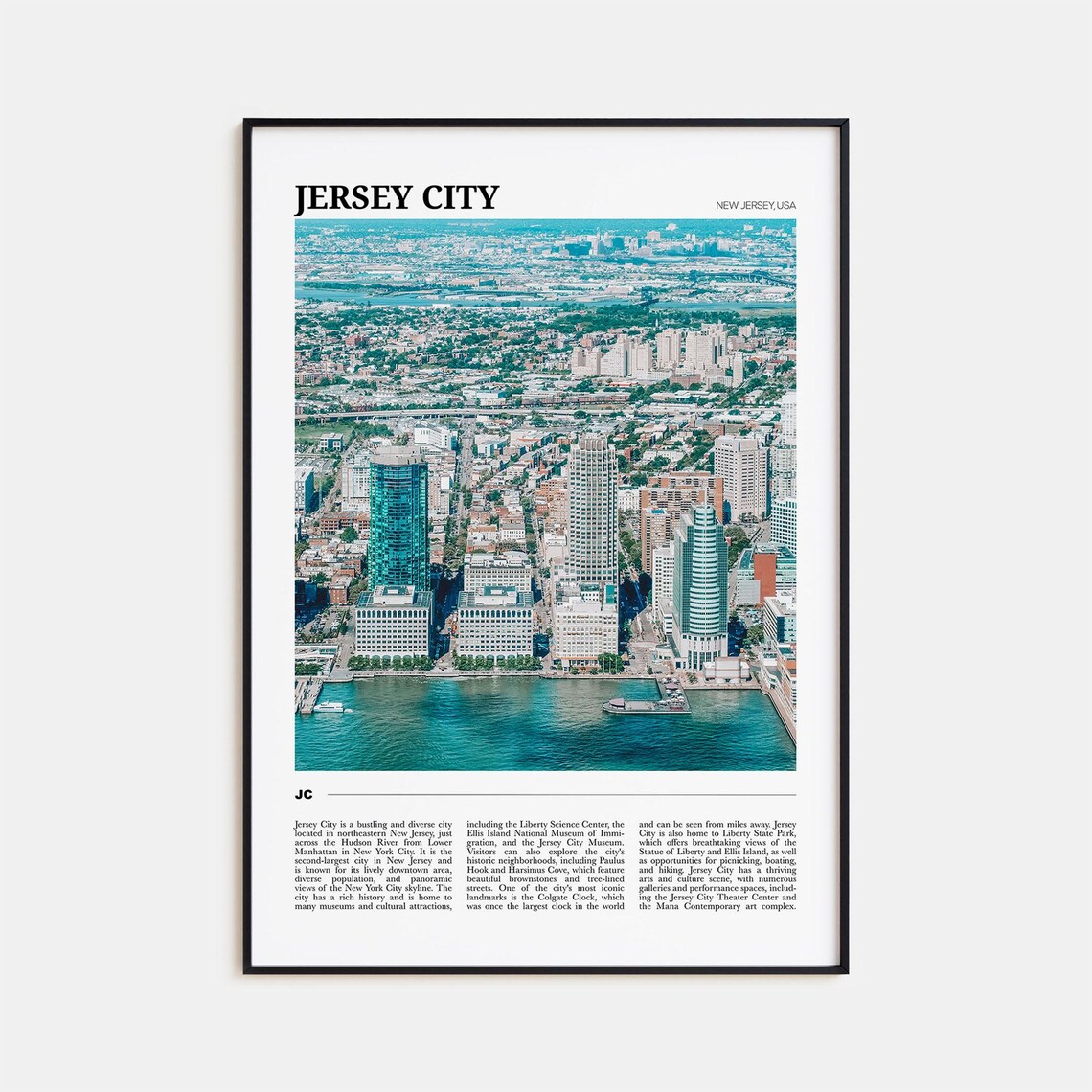 Jersey City Travel Poster, New Jersey Wall Art