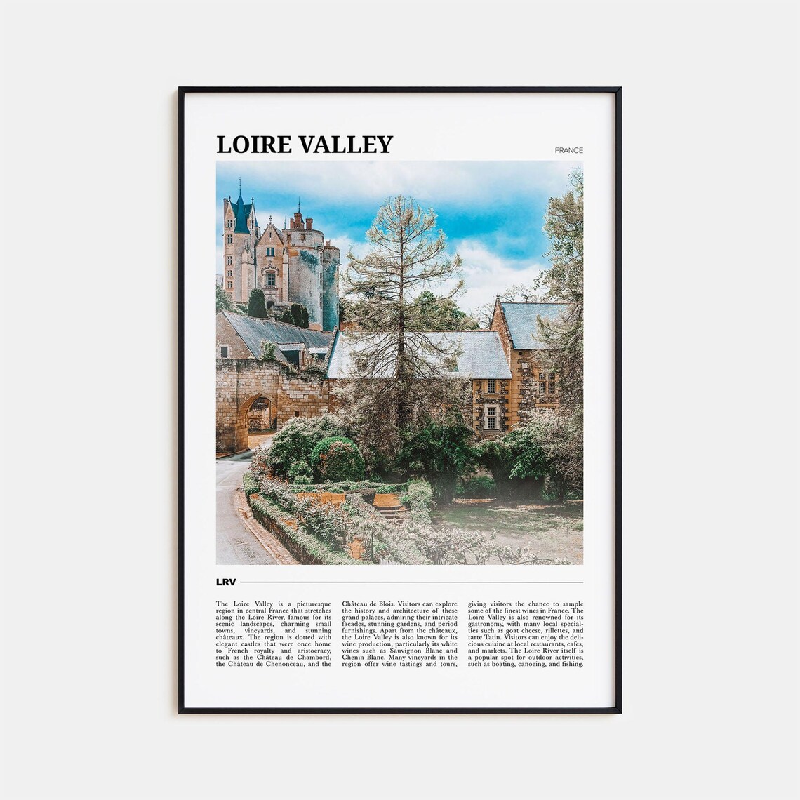 Loire Valley France Chateau Castle Garden Historic Estate Poster