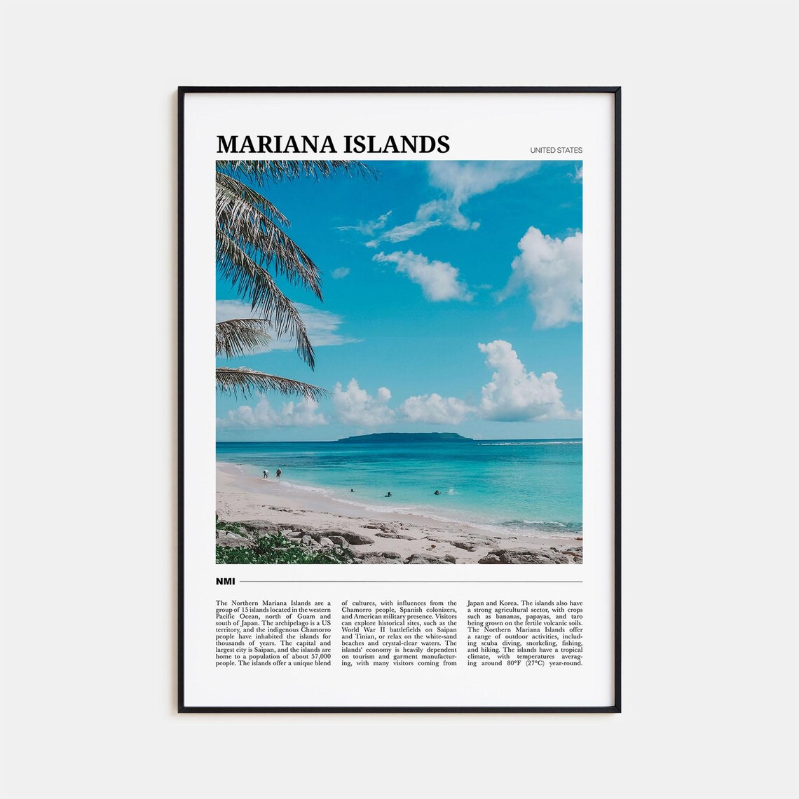 Northern Mariana Islands Travel Poster, Place Print