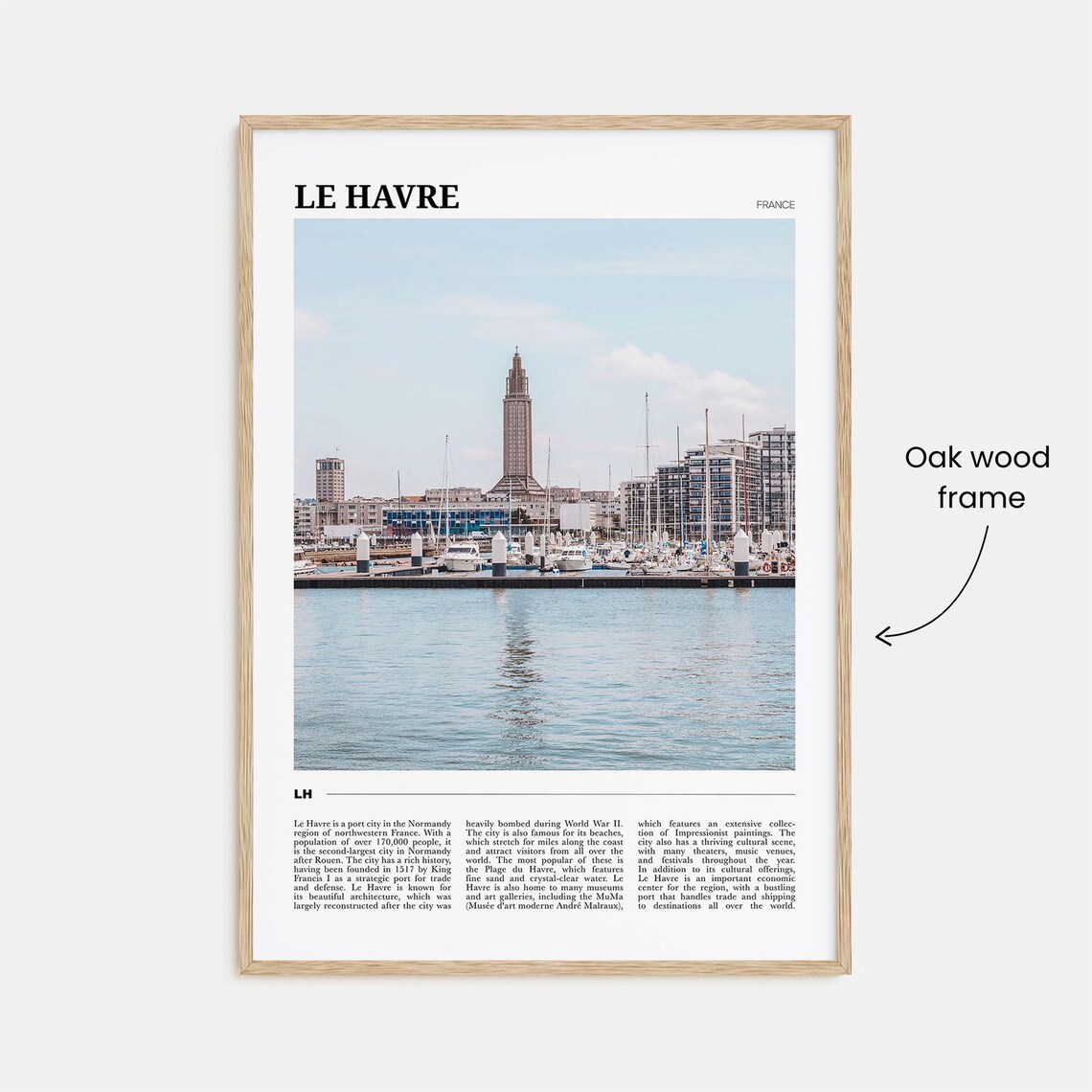 Le Havre France Marina Harbor Sailboats Waterfront City Poster - Image 3