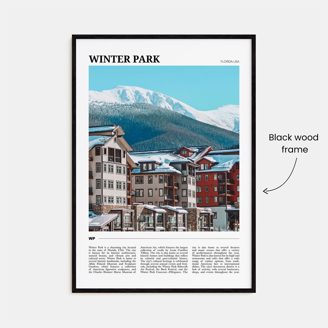 Winter Park Snowy Alpine Village Mountain Peaks Photo Travel Poster - Image 2