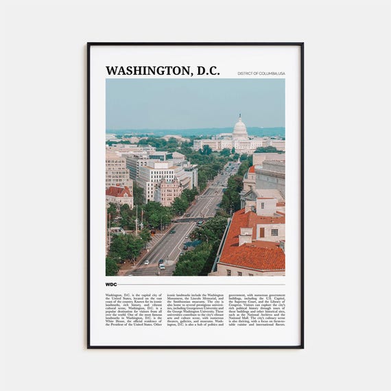 Washington DC Travel Poster, US Capitol Decor