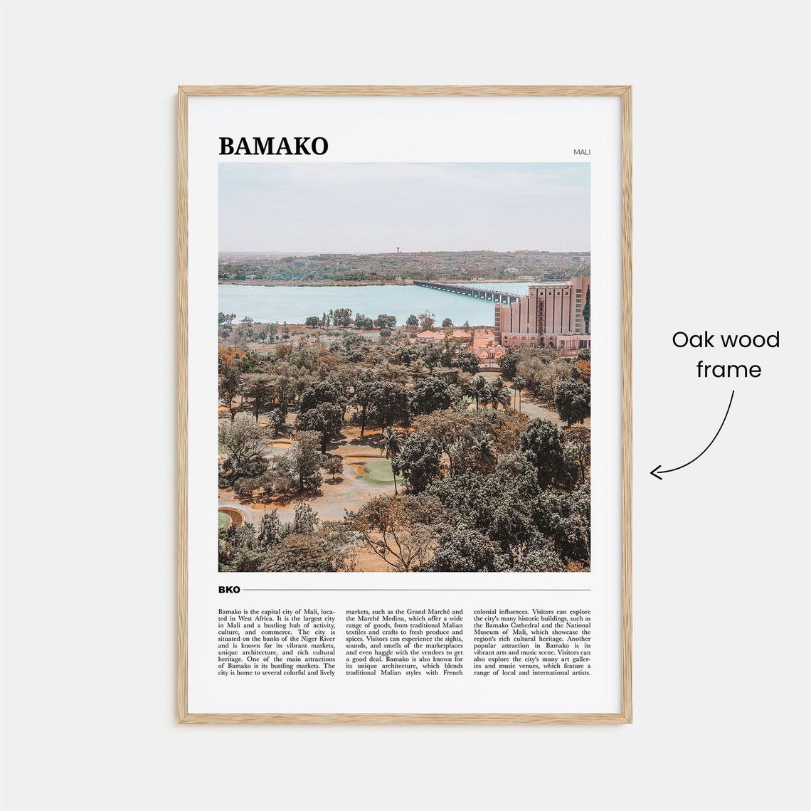 Bamako Mali Niger River Bridge Aerial City View Travel Poster - Image 3