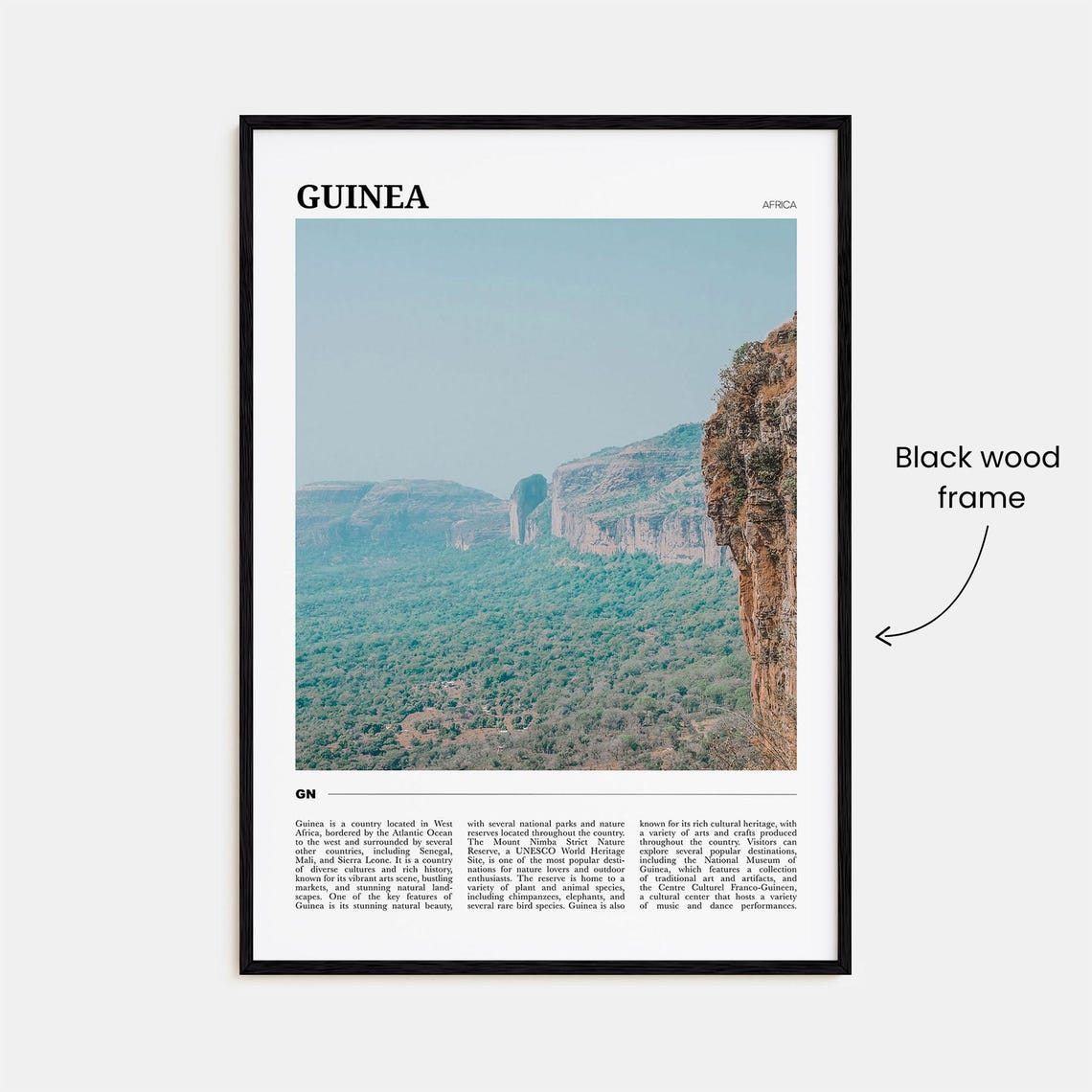 Guinea Africa Rocky Cliffs Valley Photo Nature Travel View Poster - Image 2