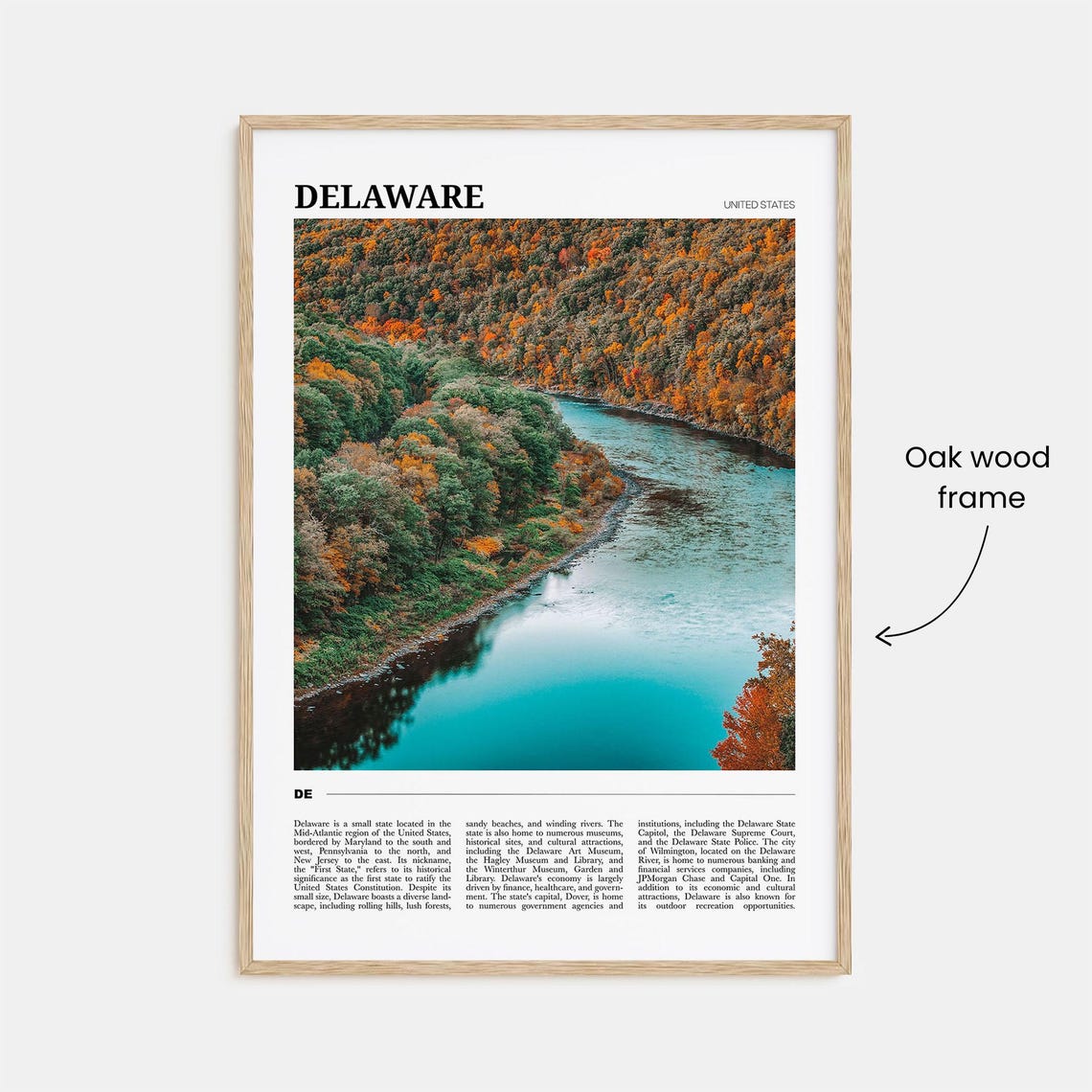 Delaware USA Autumn River Forest Fall Foliage Nature Scenic Poster - Image 3