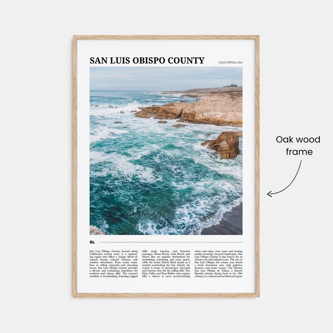 San Luis Obispo County Travel Poster, Wall Art Print - Image 3