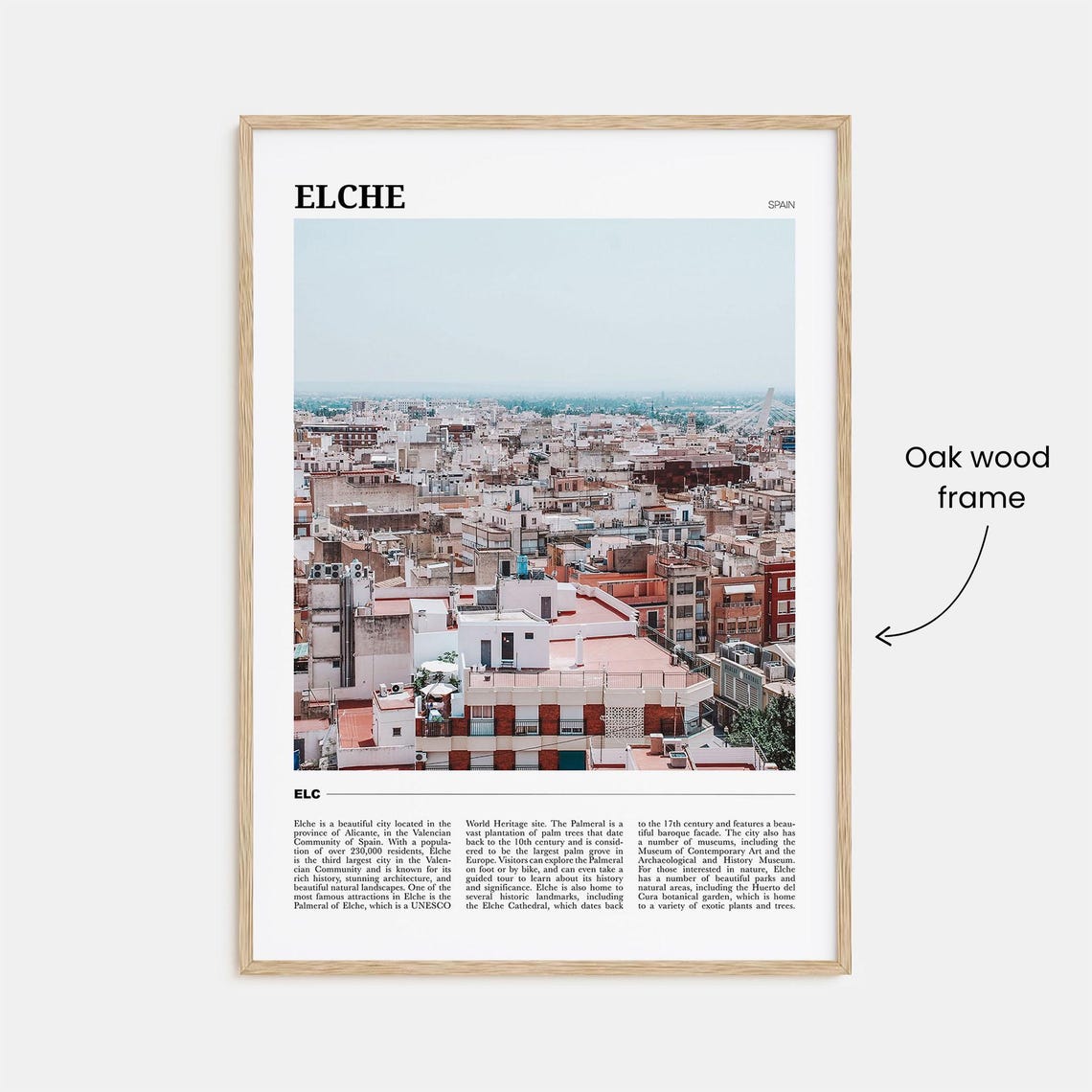 Elche Spain Old Town Rooftops Aerial City View Photography Poster - Image 3