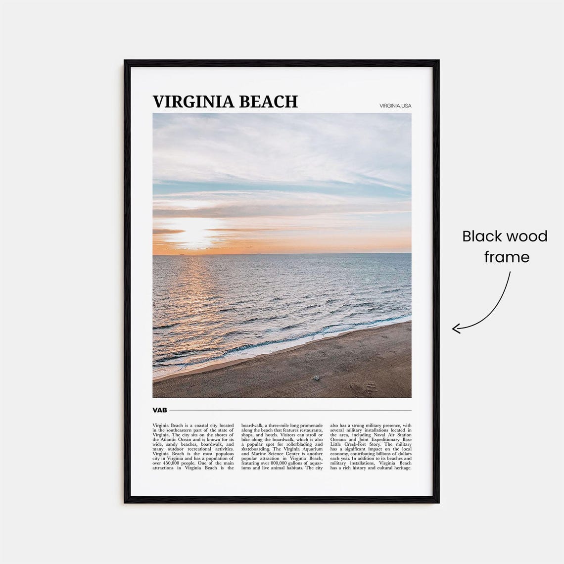 Virginia Beach Virginia Ocean Sunset Travel Poster Beach Art - Image 2