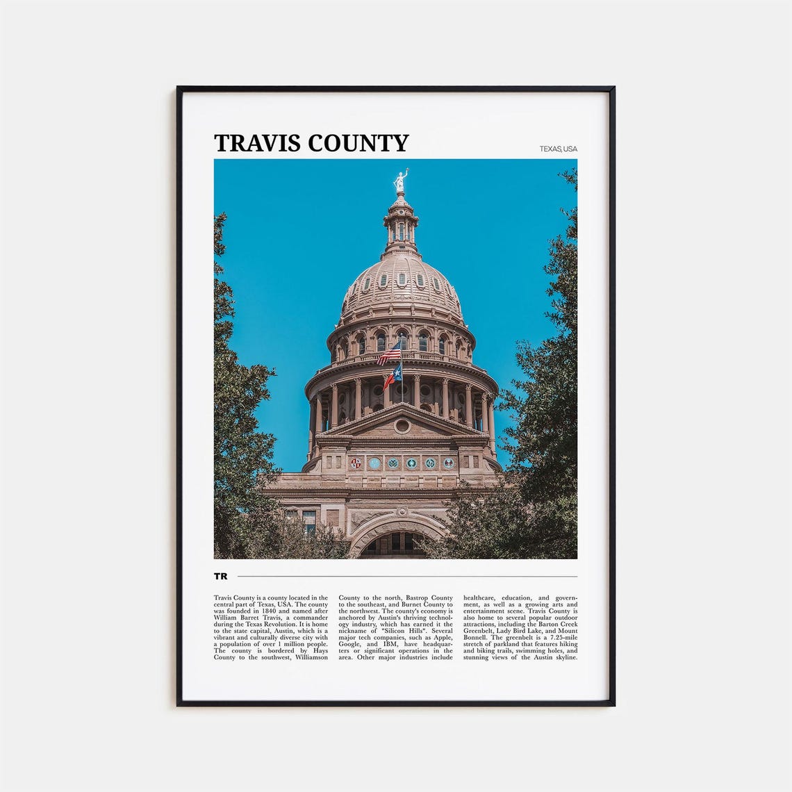 Travis County Texas State Capitol Dome Austin Pink Granite Poster
