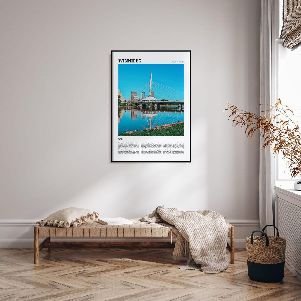Winnipeg Manitoba Canada Skyline Bridge Reflection Photo Travel Poster - Image 4