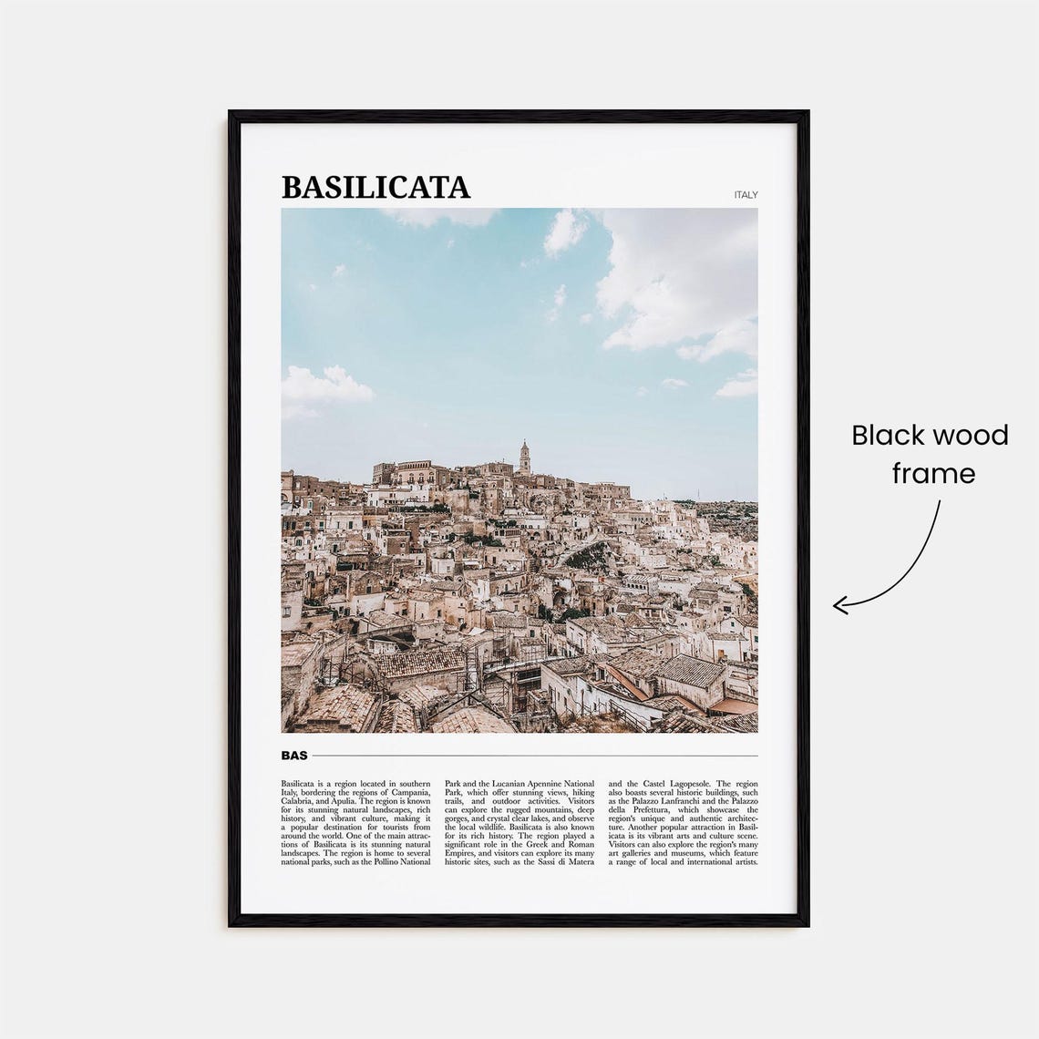 Basilicata Italy Matera Hill Town Panoramic Travel Poster Series - Image 2