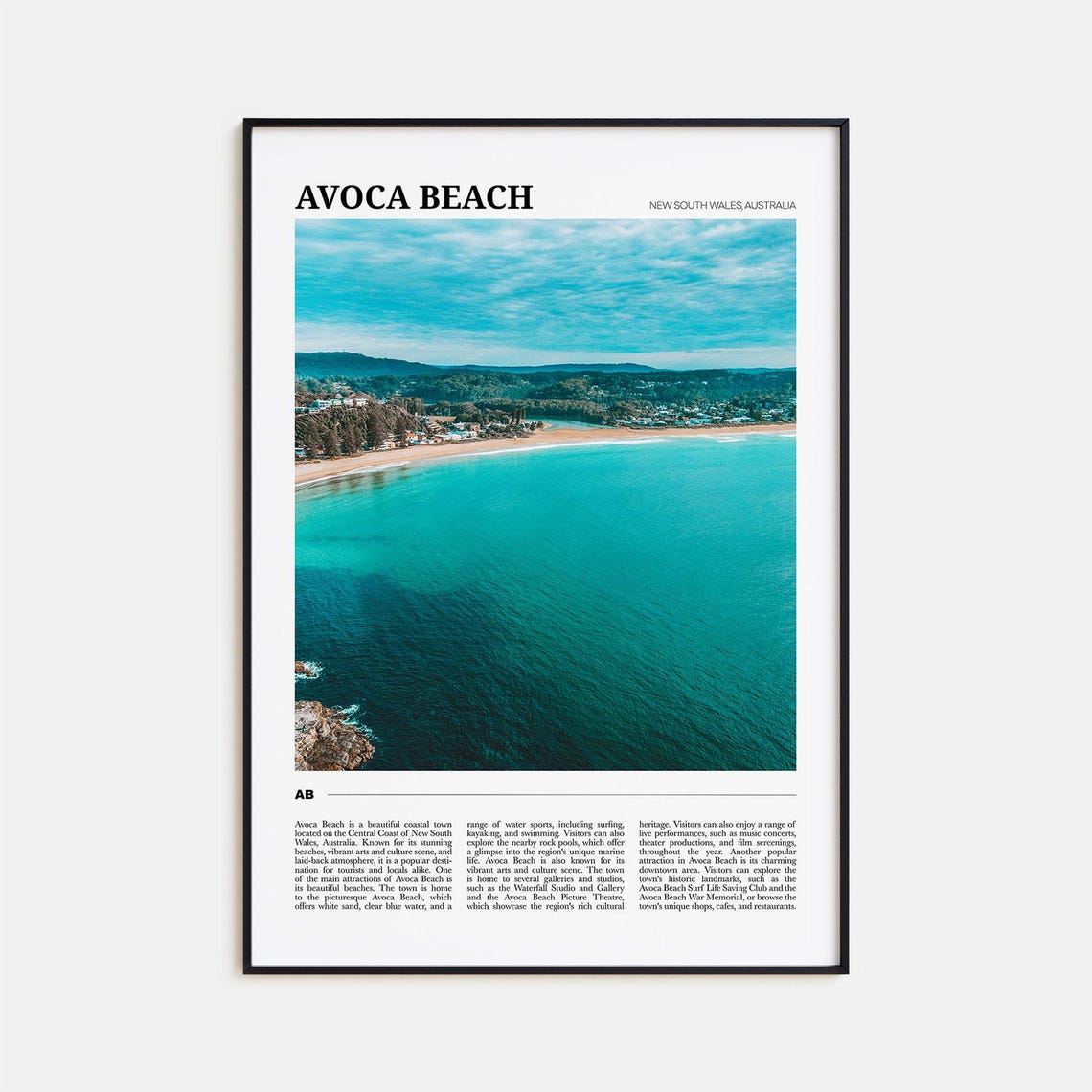 Avoca Beach New South Wales Australia Coastal View Travel Poster