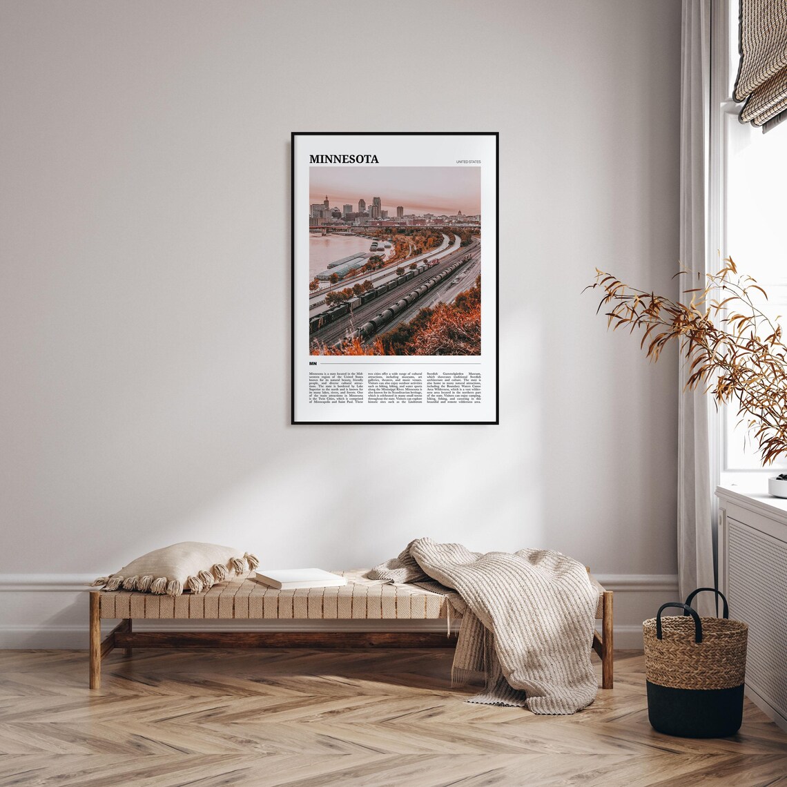 Minnesota USA Twin Cities Skyline River Rail Yard Travel Photo Poster - Image 4
