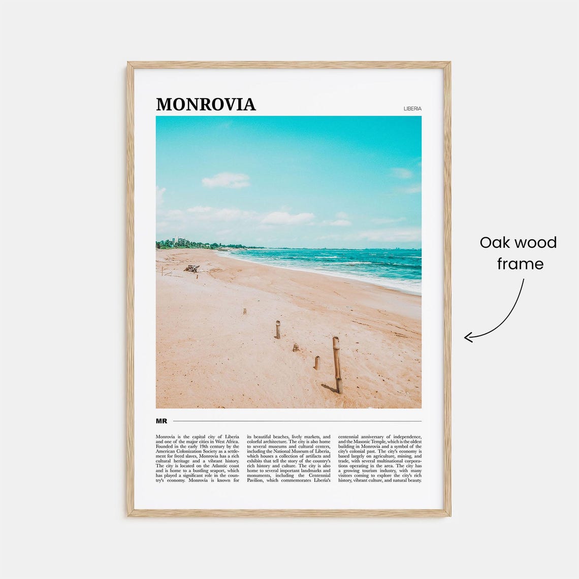 Monrovia Liberia Sandy Beach Turquoise Atlantic Coast Travel Poster - Image 3