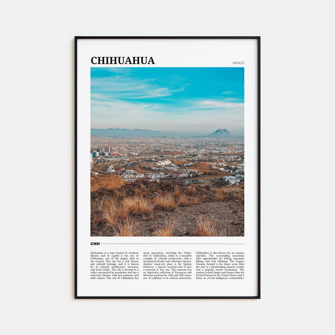 Chihuahua Travel Poster, Mexico Wall Art Print
