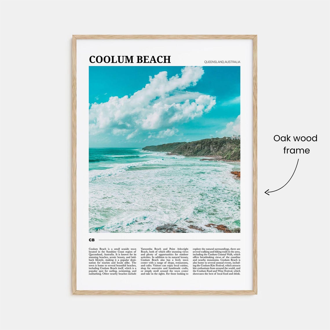 Coolum Beach Queensland Australia Turquoise Surf Coast Travel Poster - Image 3