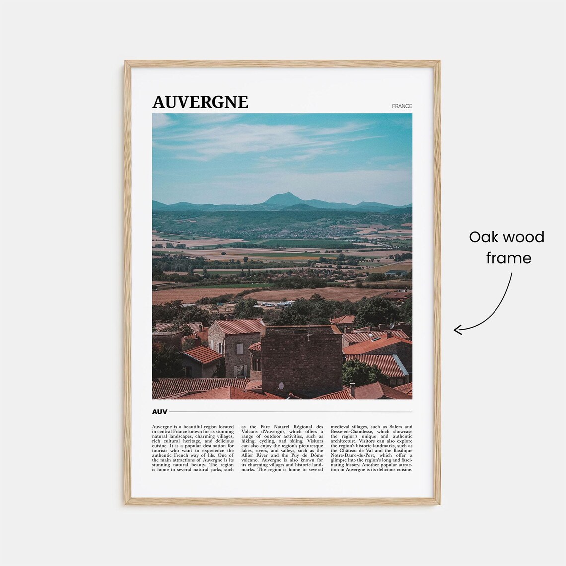 Auvergne France Volcanic Hills Village Vista Travel Poster Series - Image 3