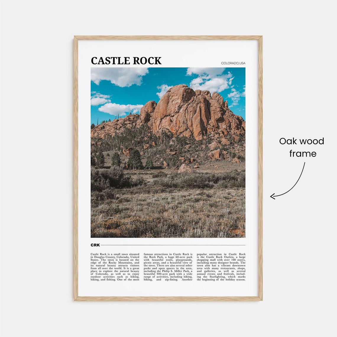 Castle Rock Colorado USA Red Rock Formation Travel Guide Poster - Image 3