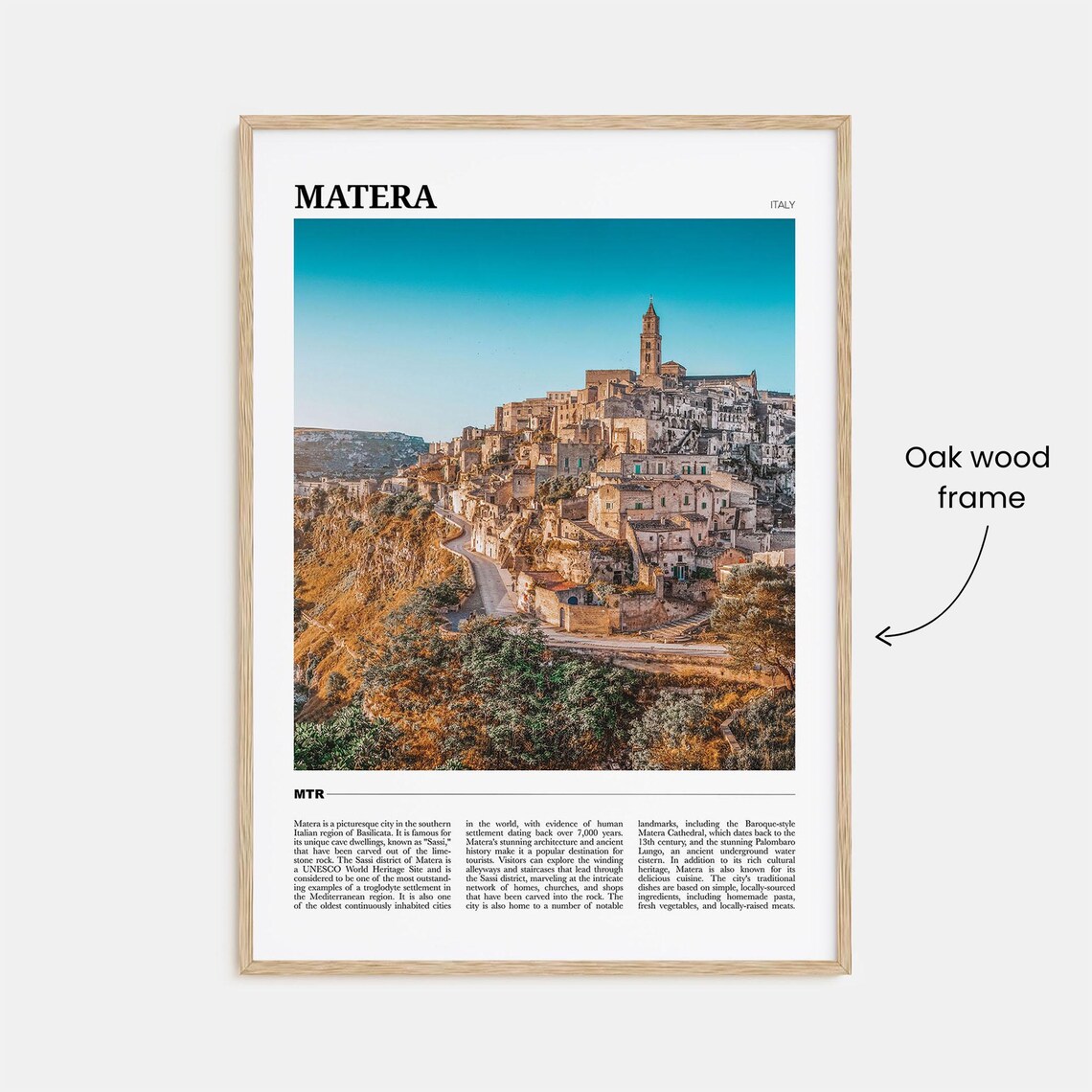 Matera Italy Ancient Sassi Cliff City Golden Hour Travel Poster - Image 3