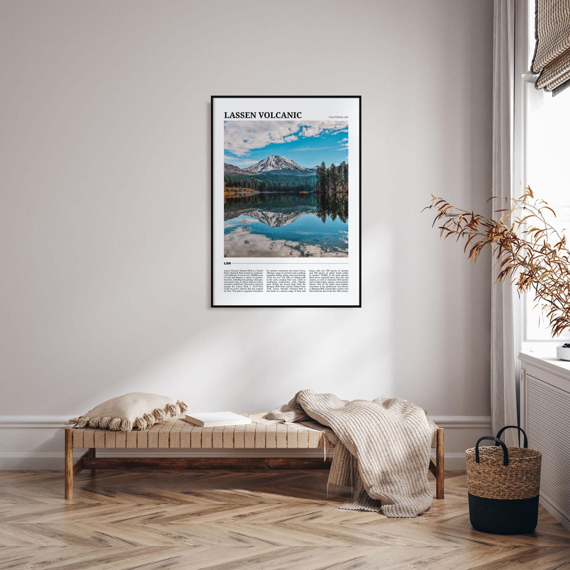 Lassen Volcanic California Mountain Lake Reflection Travel Poster - Image 4