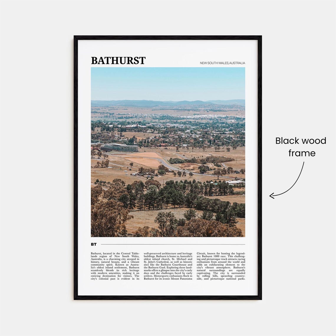 Bathurst New South Wales Historic Country Town Aerial View Poster - Image 2