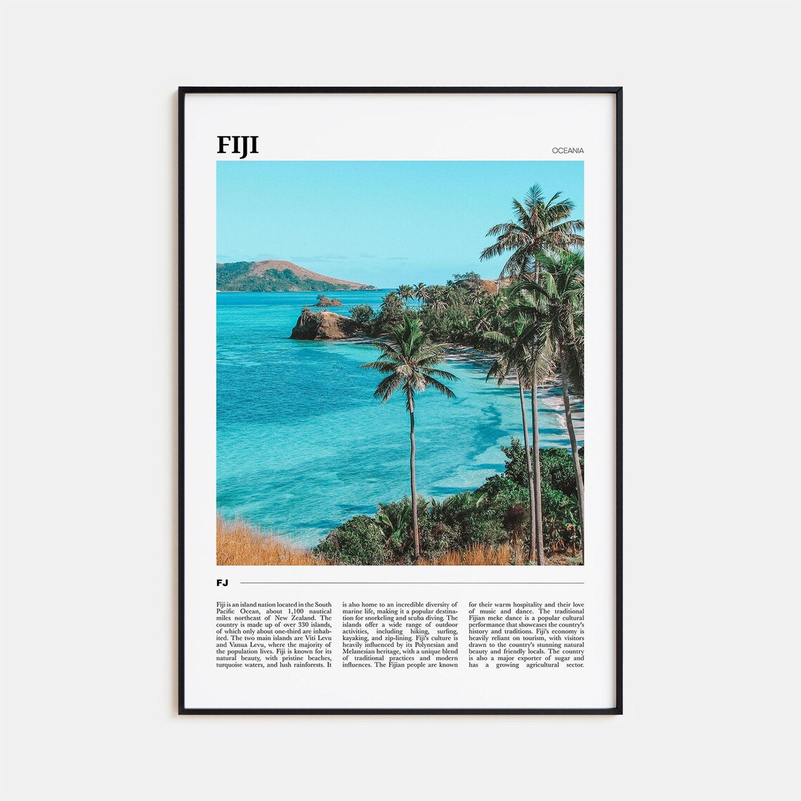 Fiji Travel Poster, Oceania Travel Art Print