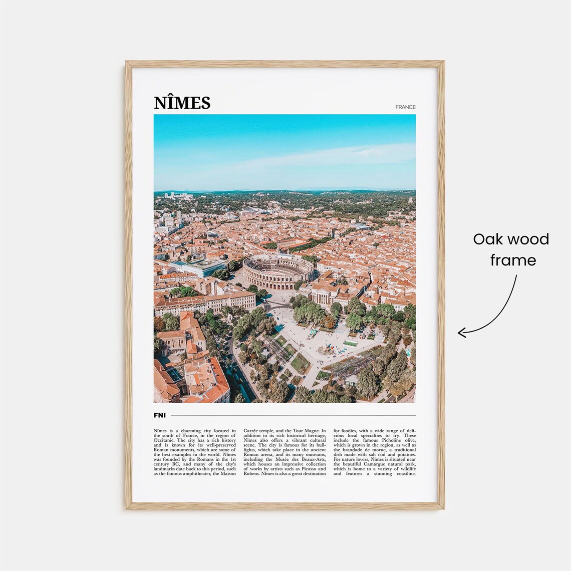 Nimes France Aerial Roman Arena Old Town Travel Photo Poster - Image 3
