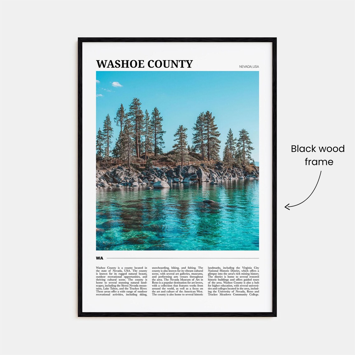 Washoe County Nevada Lake Tahoe Rocky Shoreline Photography Poster - Image 2