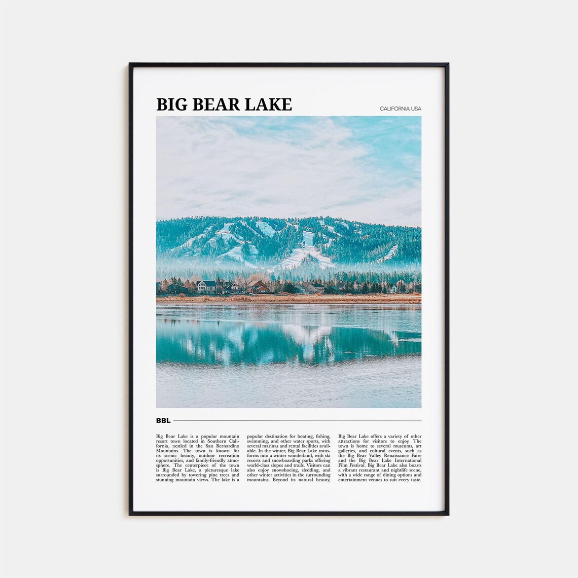 Big Bear Lake California Photo Travel Poster