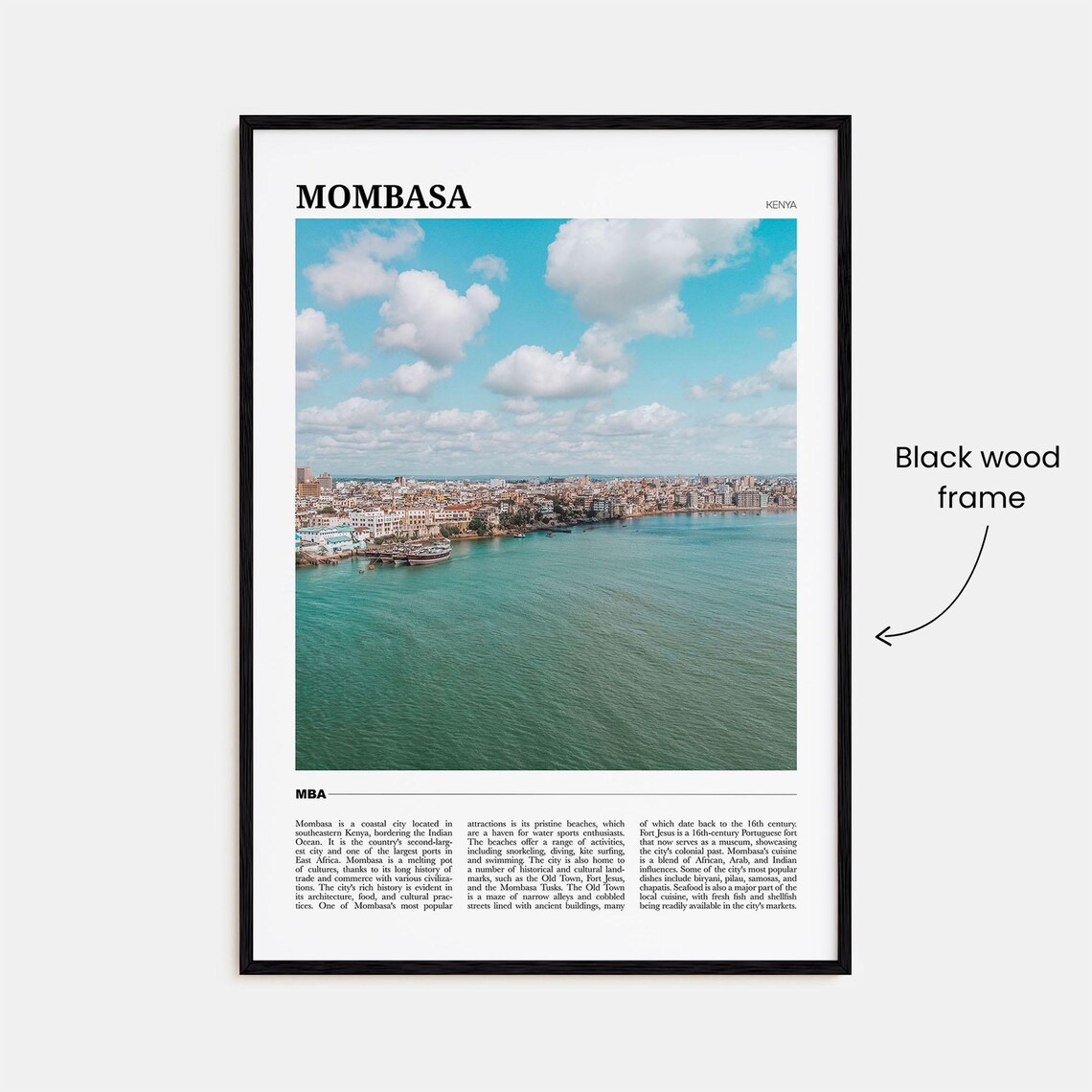 Mombasa Travel Poster, Kenya Wall Art Print - Image 2