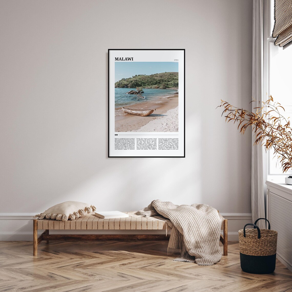 Malawi Africa Beach Dugout Canoe Lake Shoreline Travel Poster - Image 4